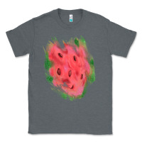 Charcoal Heather watermelon glitter watercolor brushstrokes patch Classic Tee - RanaPortraitStore