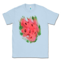 Dusty Blue watermelon glitter watercolor brushstrokes patch Classic Tee - RanaPortraitStore