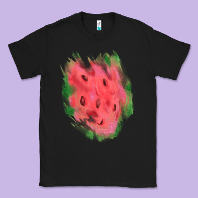 Watermelon Glitter Watercolor Brushstrokes Patch Classic Tee Designed By Ranaportraitstore