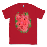 Red watermelon glitter watercolor brushstrokes patch Classic Tee - RanaPortraitStore