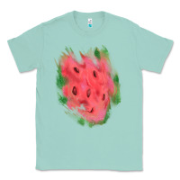 Seafoam watermelon glitter watercolor brushstrokes patch Classic Tee - RanaPortraitStore