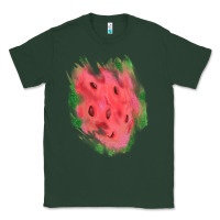 Sports Green watermelon glitter watercolor brushstrokes patch Classic Tee - RanaPortraitStore