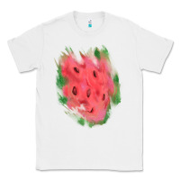White watermelon glitter watercolor brushstrokes patch Classic Tee - RanaPortraitStore