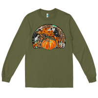 Army Green western pumpkin fall rainbow Long Sleeve Tee - JahusDesignShop