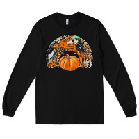 Black western pumpkin fall rainbow Long Sleeve Tee - JahusDesignShop