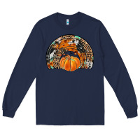 Navy western pumpkin fall rainbow Long Sleeve Tee - JahusDesignShop