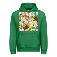Emerald Easter Hamper With Bunny Seamless Pattern Urban Hoodie - BundleAndBundleShop