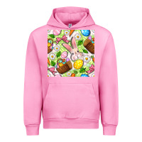 Fuchsia Pink Easter Hamper With Bunny Seamless Pattern Urban Hoodie - BundleAndBundleShop