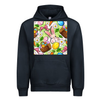 Navy Easter Hamper With Bunny Seamless Pattern Urban Hoodie - BundleAndBundleShop