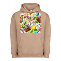 Pigment Burro Easter Hamper With Bunny Seamless Pattern Urban Hoodie - BundleAndBundleShop