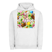 Pigment Lunar Rock Easter Hamper With Bunny Seamless Pattern Urban Hoodie - BundleAndBundleShop