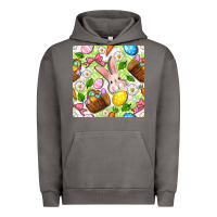 Easter Hamper With Bunny Seamless Pattern Urban Hoodie | Teevron