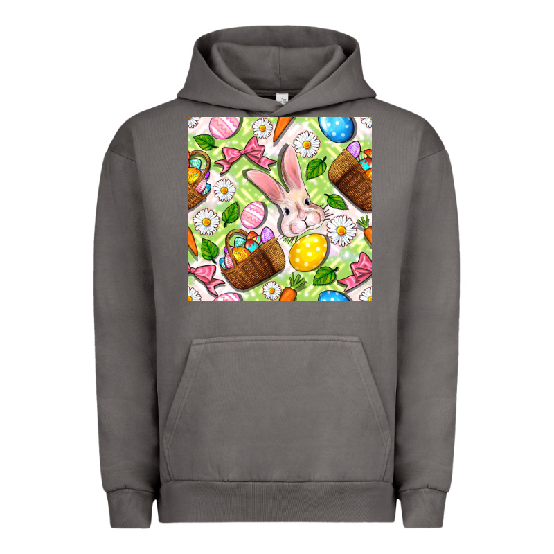 Easter Hamper With Bunny Seamless Pattern Urban Hoodie by BundleAndBundleShop | Teevron