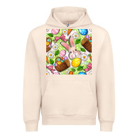 Sandshell Easter Hamper With Bunny Seamless Pattern Urban Hoodie - BundleAndBundleShop
