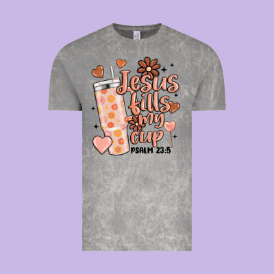 Valentine Jesus Fills My Cup Vintage Tee Designed By Maliassmallbusiness