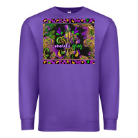 Purple mardi gras fleur de lis Premium Sweatshirt - CowGirlArtShop