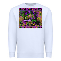 White mardi gras fleur de lis Premium Sweatshirt - CowGirlArtShop