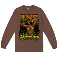 Chestnut black history afro woman Long Sleeve Tee - NancyCooperArtShop