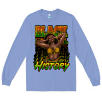 Colony Blue black history afro woman Long Sleeve Tee - NancyCooperArtShop