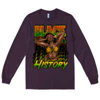 Plum black history afro woman Long Sleeve Tee - NancyCooperArtShop
