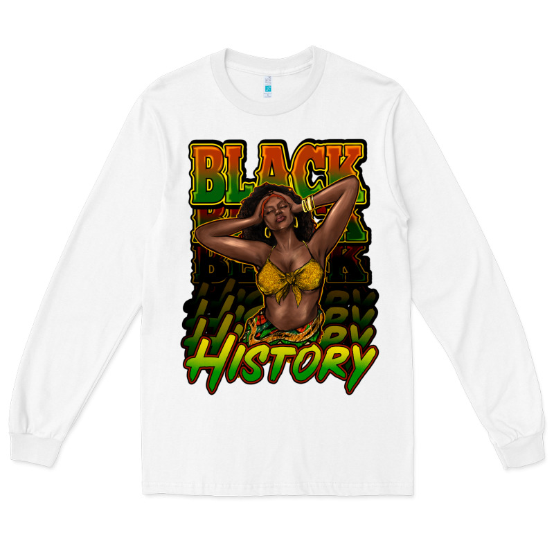 Black History Afro Woman Long Sleeve Tee by NancyCooperArtShop | Teevron