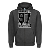 Charcoal Heather Made In 97 22 Years Of Awesomeness Zipper Hoodie - Bettercallsaul