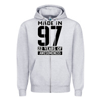 Heather Grey Made In 97 22 Years Of Awesomeness Zipper Hoodie - Bettercallsaul