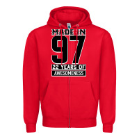 Red Made In 97 22 Years Of Awesomeness Zipper Hoodie - Bettercallsaul
