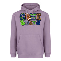 Lavender Game day green and blue team color Heavyweight Hoodie - HowdyJamesFarm