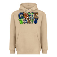 Mushroom Game day green and blue team color Heavyweight Hoodie - HowdyJamesFarm