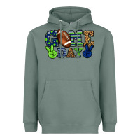Sage Game day green and blue team color Heavyweight Hoodie - HowdyJamesFarm