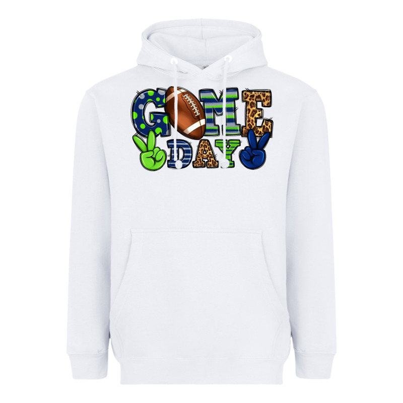 Game Day Green And Blue Team Color Heavyweight Hoodie by HowdyJamesFarm | Teevron