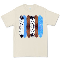 Bone Western Farm Life Cowhide Wood Blue Glitter Brush Stroke Premium Tee - Bettercallsaul