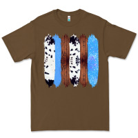 Cacao Western Farm Life Cowhide Wood Blue Glitter Brush Stroke Premium Tee - Bettercallsaul