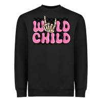 Black wild child pink skeleton Heavyweight Sweatshirt - MaliasSmallBusiness