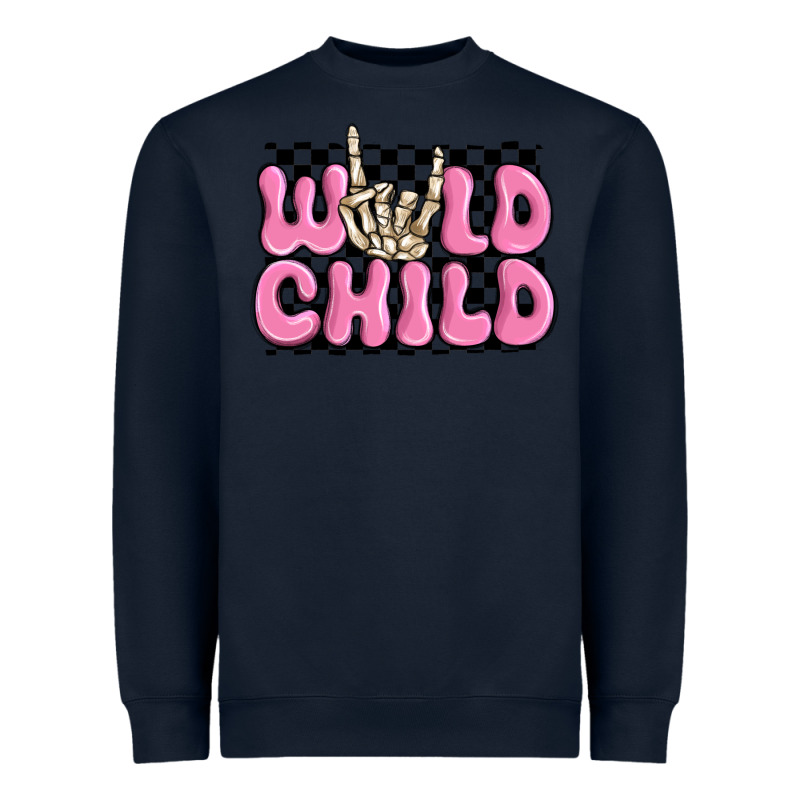Wild Child Pink Skeleton Heavyweight Sweatshirt by MaliasSmallBusiness | Teevron