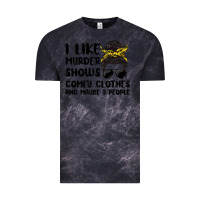 Cloud Black i like murder shows comfy clothes and maybe 3 peop Vintage Tee - MaliasSmallBusiness