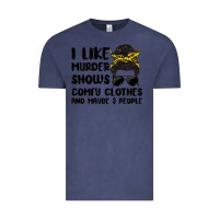 Vintage Denim i like murder shows comfy clothes and maybe 3 peop Vintage Tee - MaliasSmallBusiness