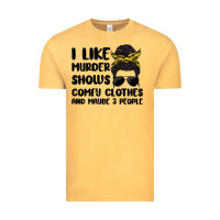 Vintage Mustard i like murder shows comfy clothes and maybe 3 peop Vintage Tee - MaliasSmallBusiness