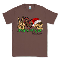 Chestnut Peace Love Rock Christmas Classic Tee - CowhideDigitalArt