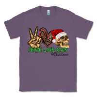 Lavender Peace Love Rock Christmas Classic Tee - CowhideDigitalArt