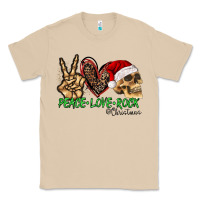 Mushroom Peace Love Rock Christmas Classic Tee - CowhideDigitalArt
