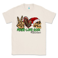 Natural Peace Love Rock Christmas Classic Tee - CowhideDigitalArt