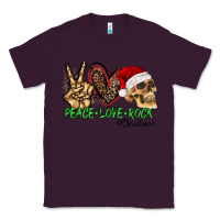 Plum Peace Love Rock Christmas Classic Tee - CowhideDigitalArt
