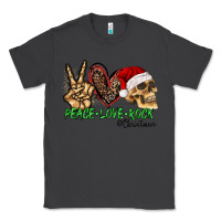 Smoke Peace Love Rock Christmas Classic Tee - CowhideDigitalArt