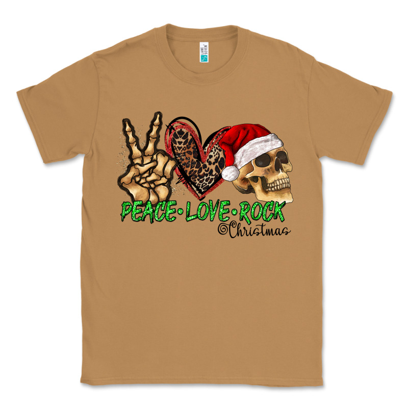 Peace Love Rock Christmas Classic Tee by CowhideDigitalArt | Teevron