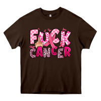 Chocolate Brown fuck cancer Heavy Core Tee - JahusDesignShop