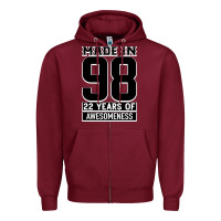 Burgundy Made in 98 22 Years Of Awesomeness Zipper Hoodie - Bettercallsaul