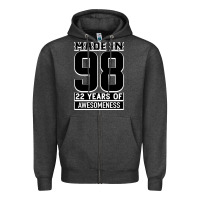 Charcoal Heather Made in 98 22 Years Of Awesomeness Zipper Hoodie - Bettercallsaul