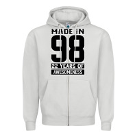 Made In 98 22 Years Of Awesomeness Zipper Hoodie | Teevron